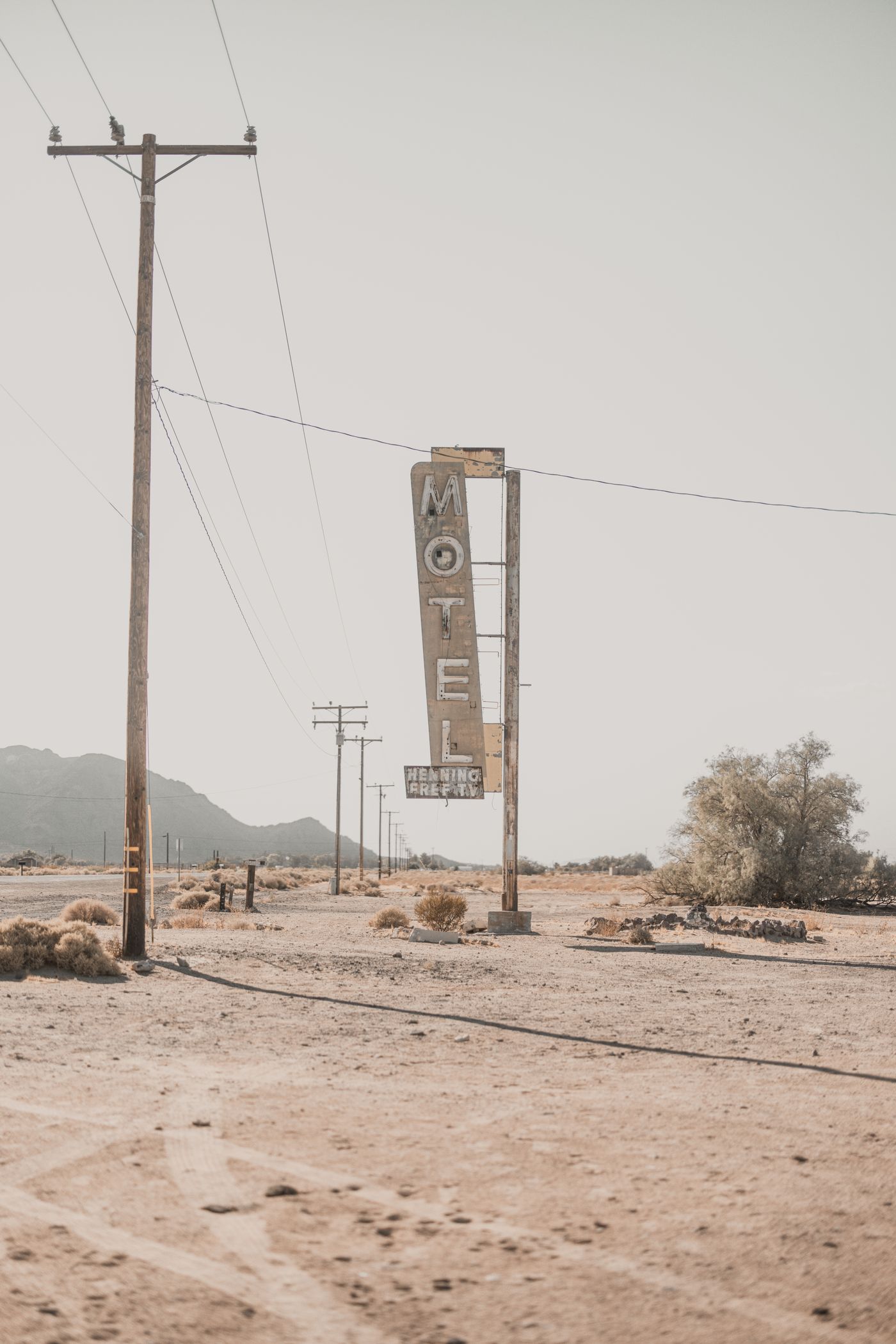 Route 66. The motel sign still stands.