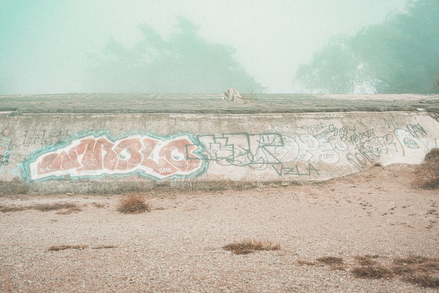 Fog, Concrete and a Red Bridge — photo 4