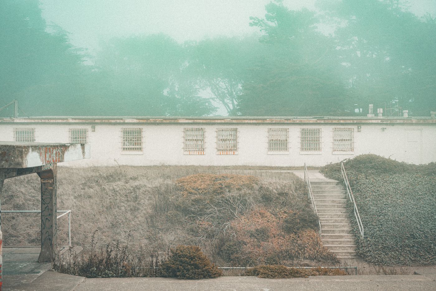 Fog, Concrete and a Red Bridge — photo 11