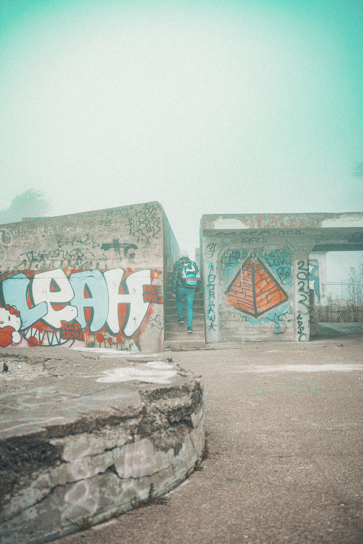 Fog, Concrete and a Red Bridge — photo 17