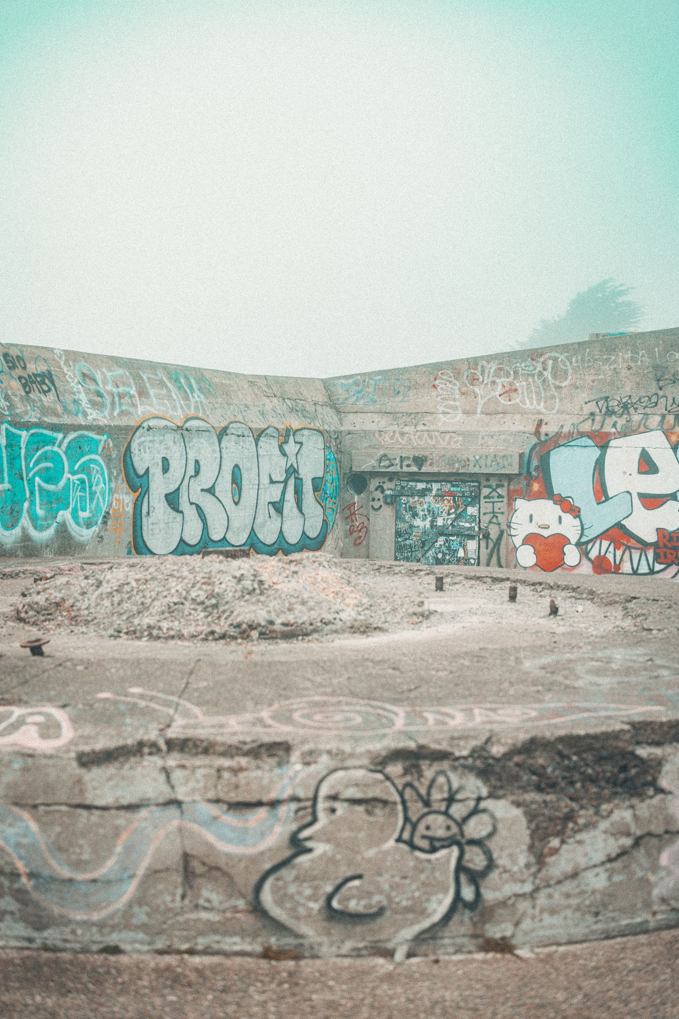 Fog, Concrete and a Red Bridge — photo 19