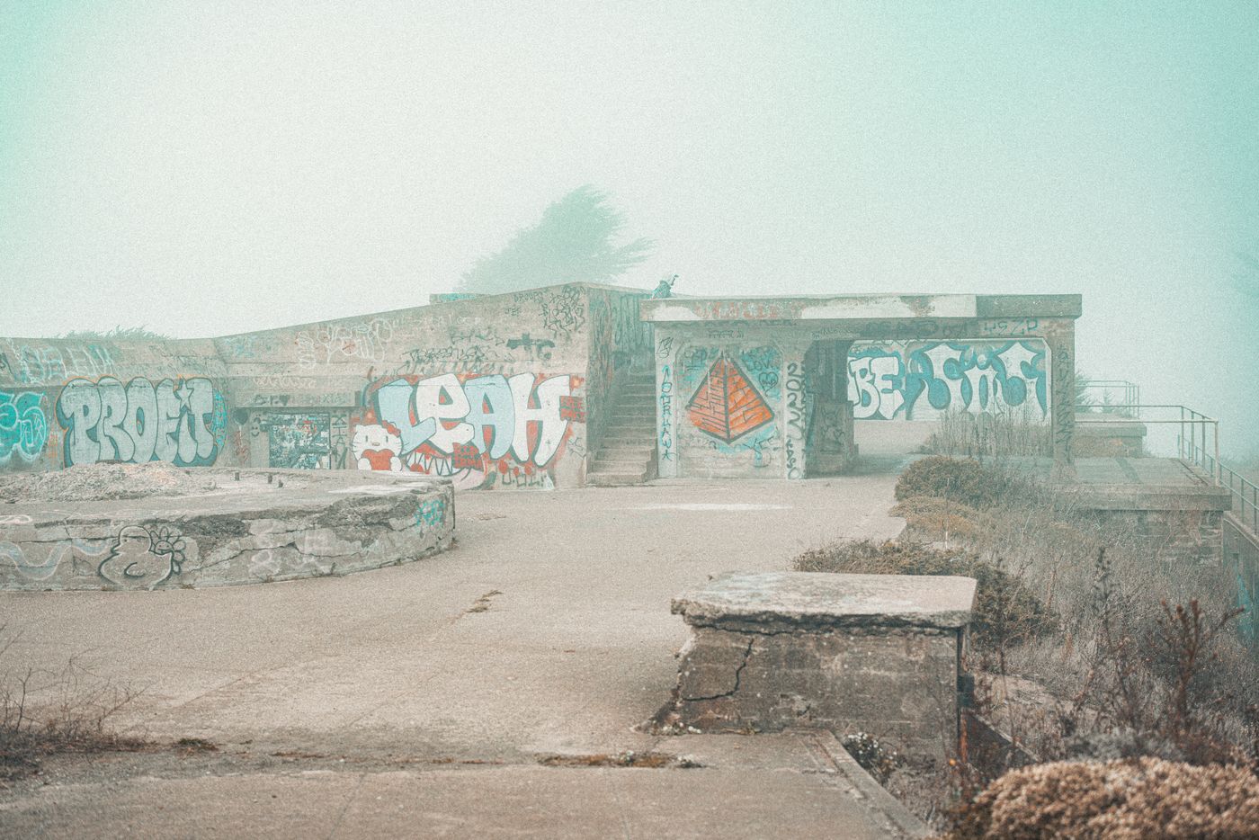 Fog, Concrete and a Red Bridge — photo 21