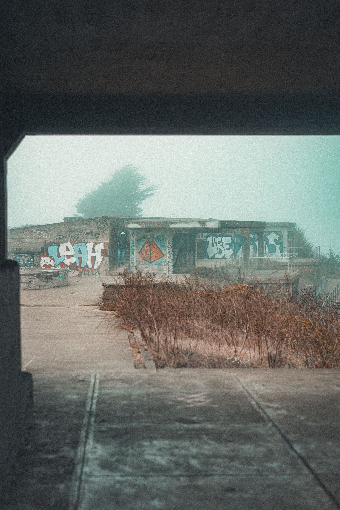 Fog, Concrete and a Red Bridge — photo 23