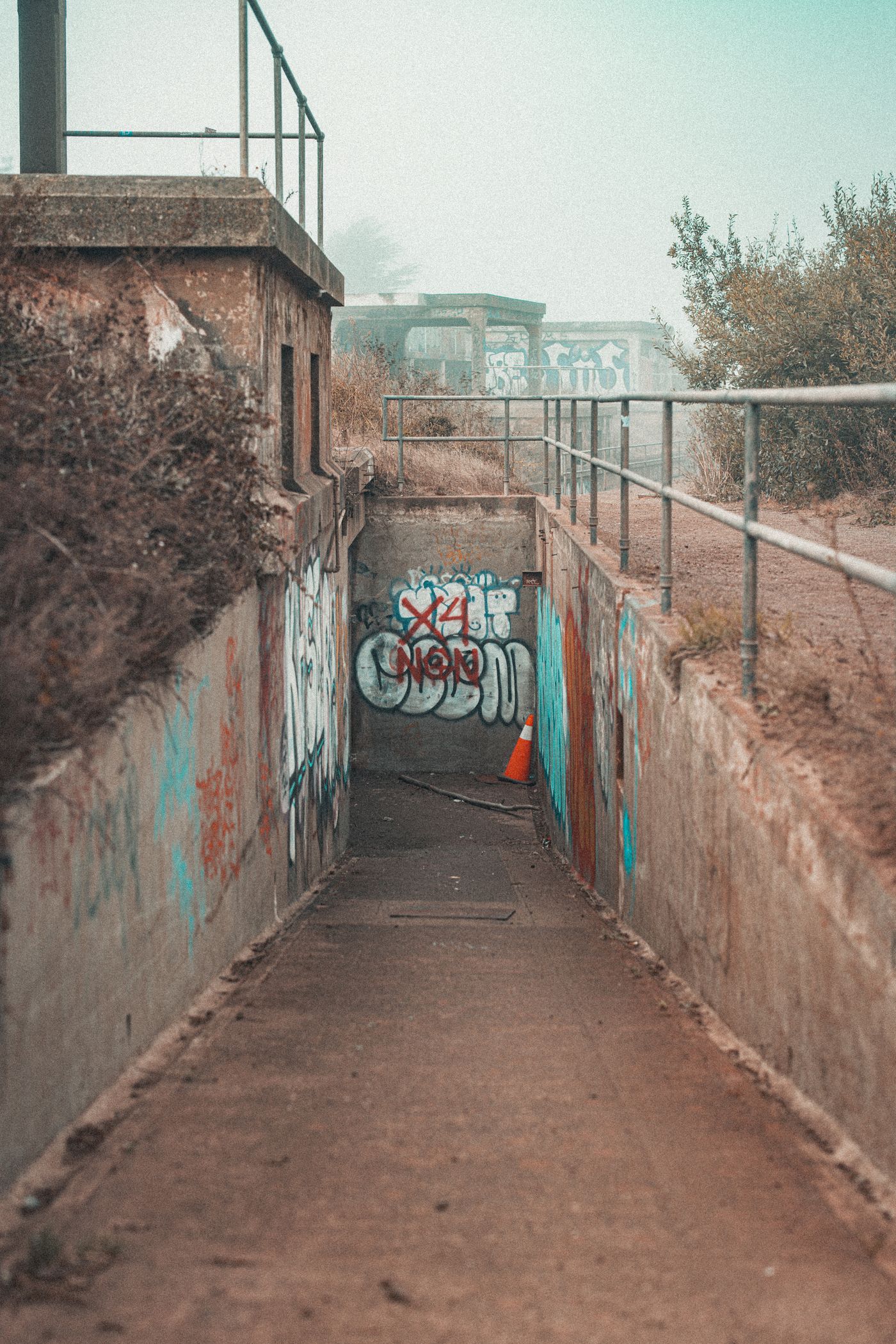 Fog, Concrete and a Red Bridge — photo 27