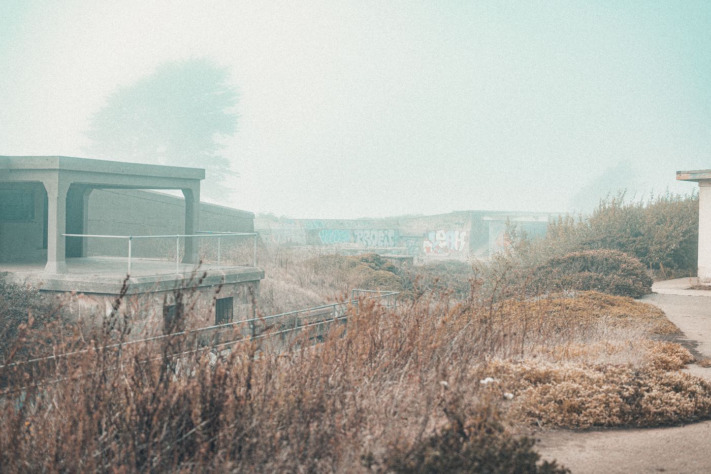Fog, Concrete and a Red Bridge — photo 28