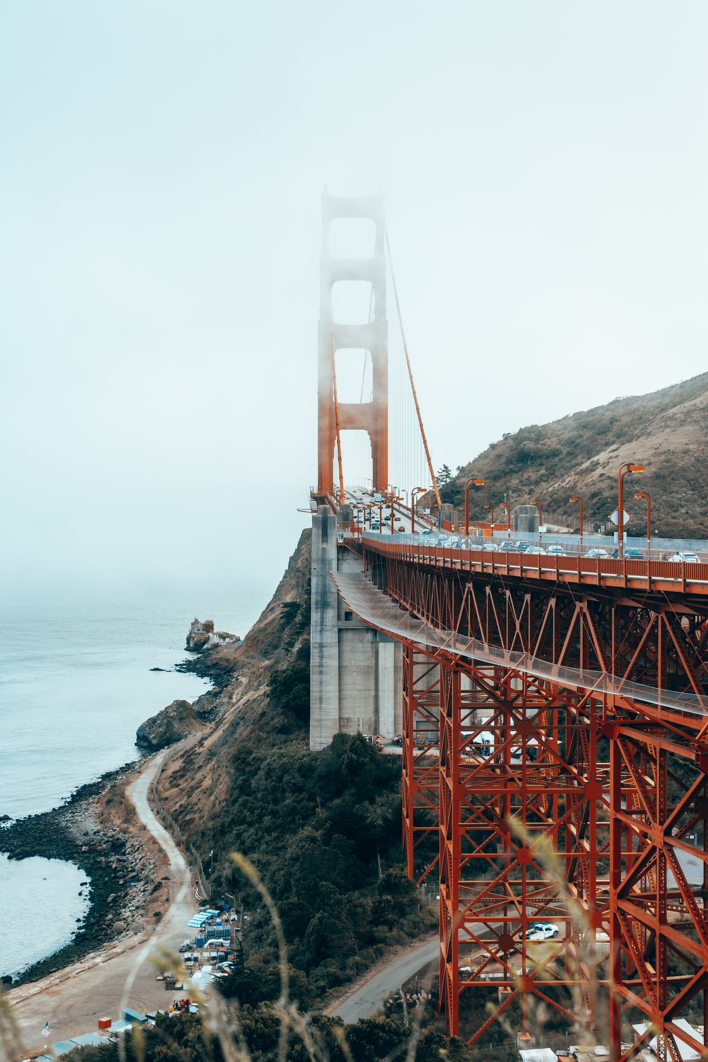 Fog, Concrete and a Red Bridge — photo 30