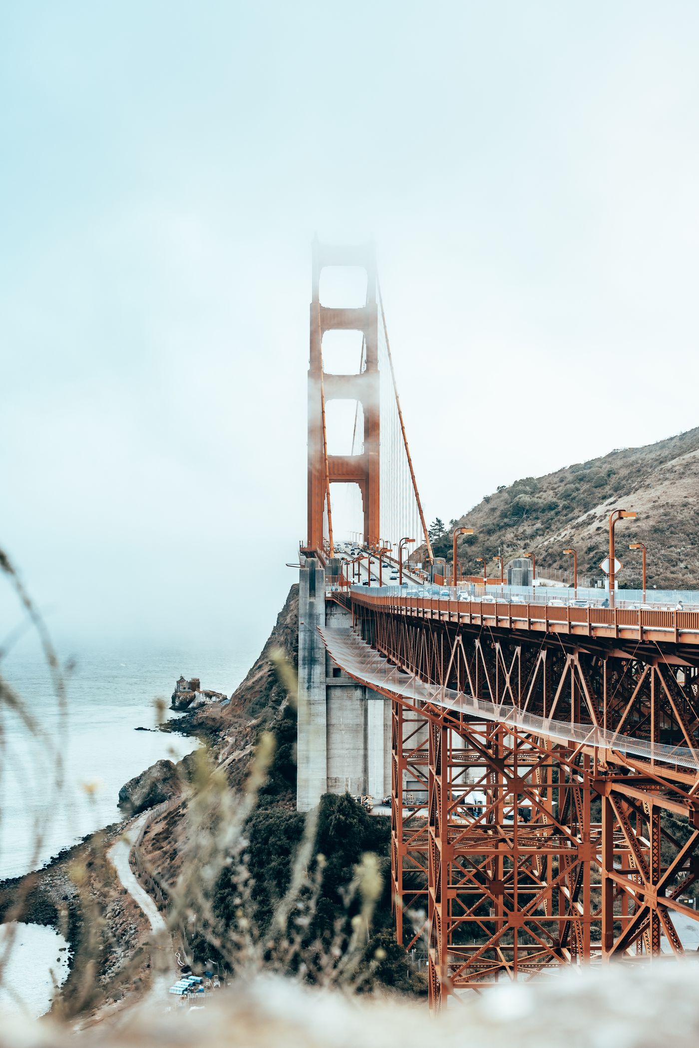Fog, Concrete and a Red Bridge — photo 31
