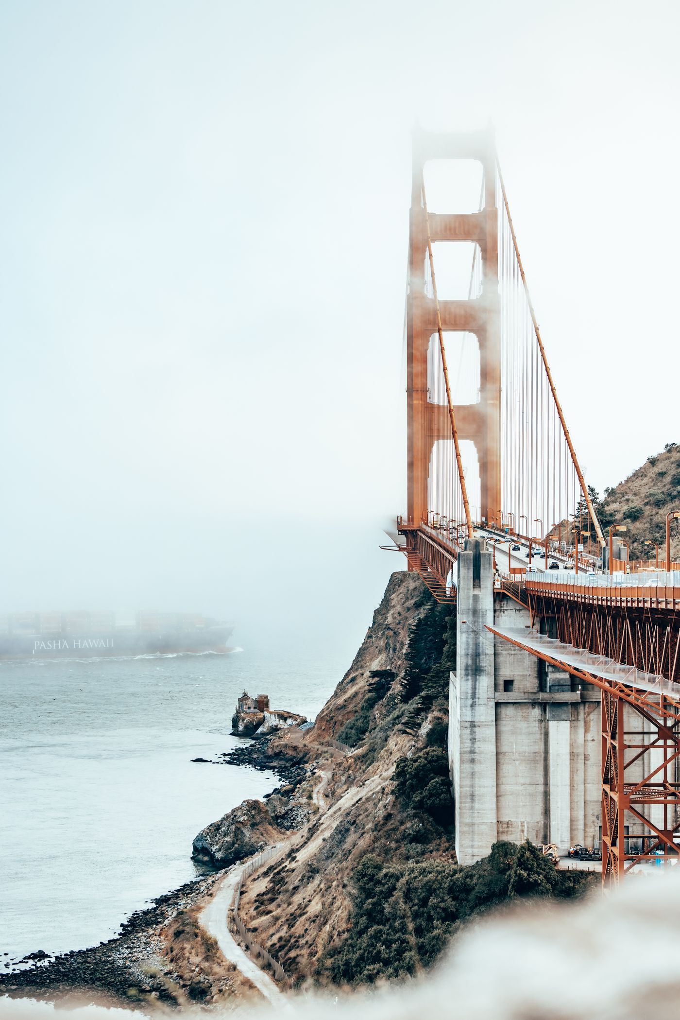 Fog, Concrete and a Red Bridge — photo 38