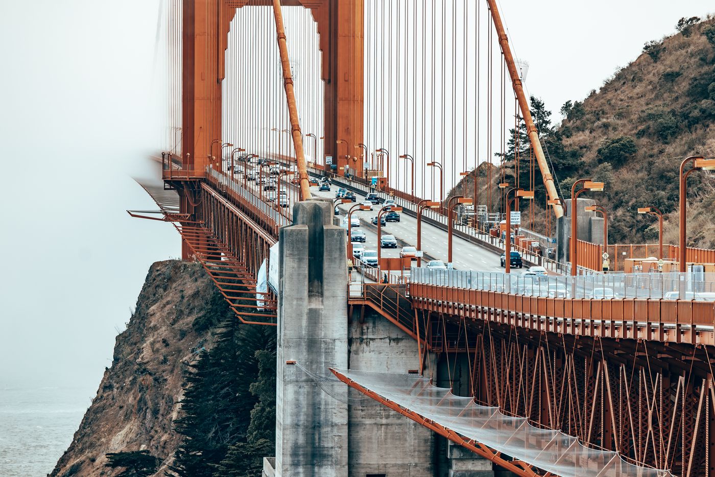 Fog, Concrete and a Red Bridge — photo 41