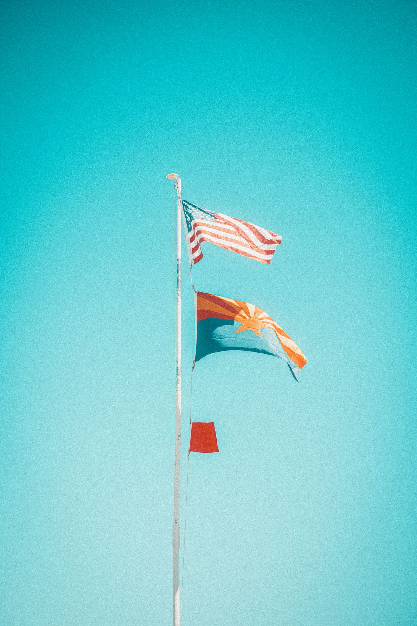 Flags over the desert.