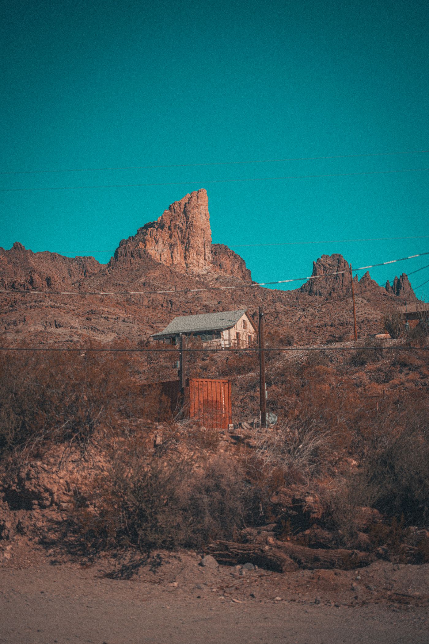 Towards the hills.