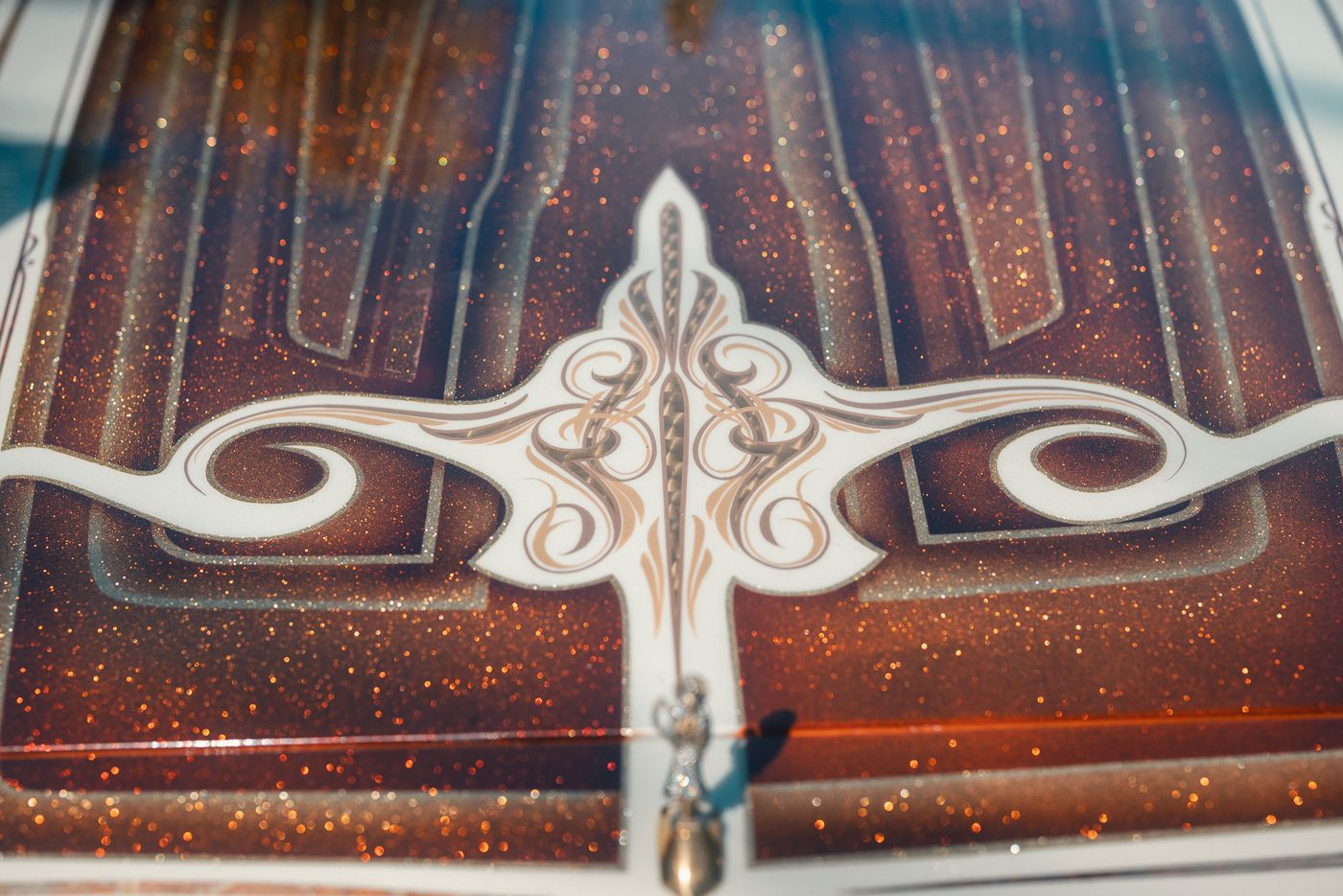 Pinstripes by hand.