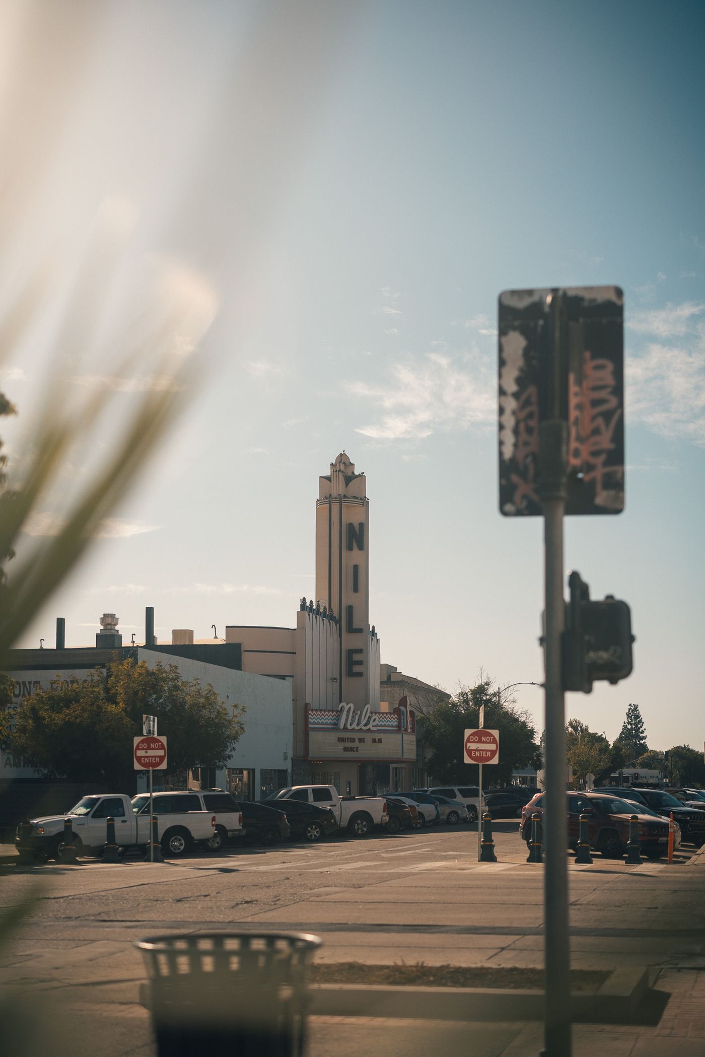 A tower on the skyline.