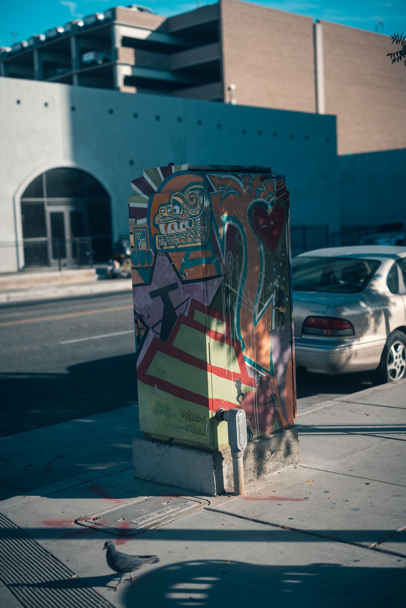 Painted on the corner.