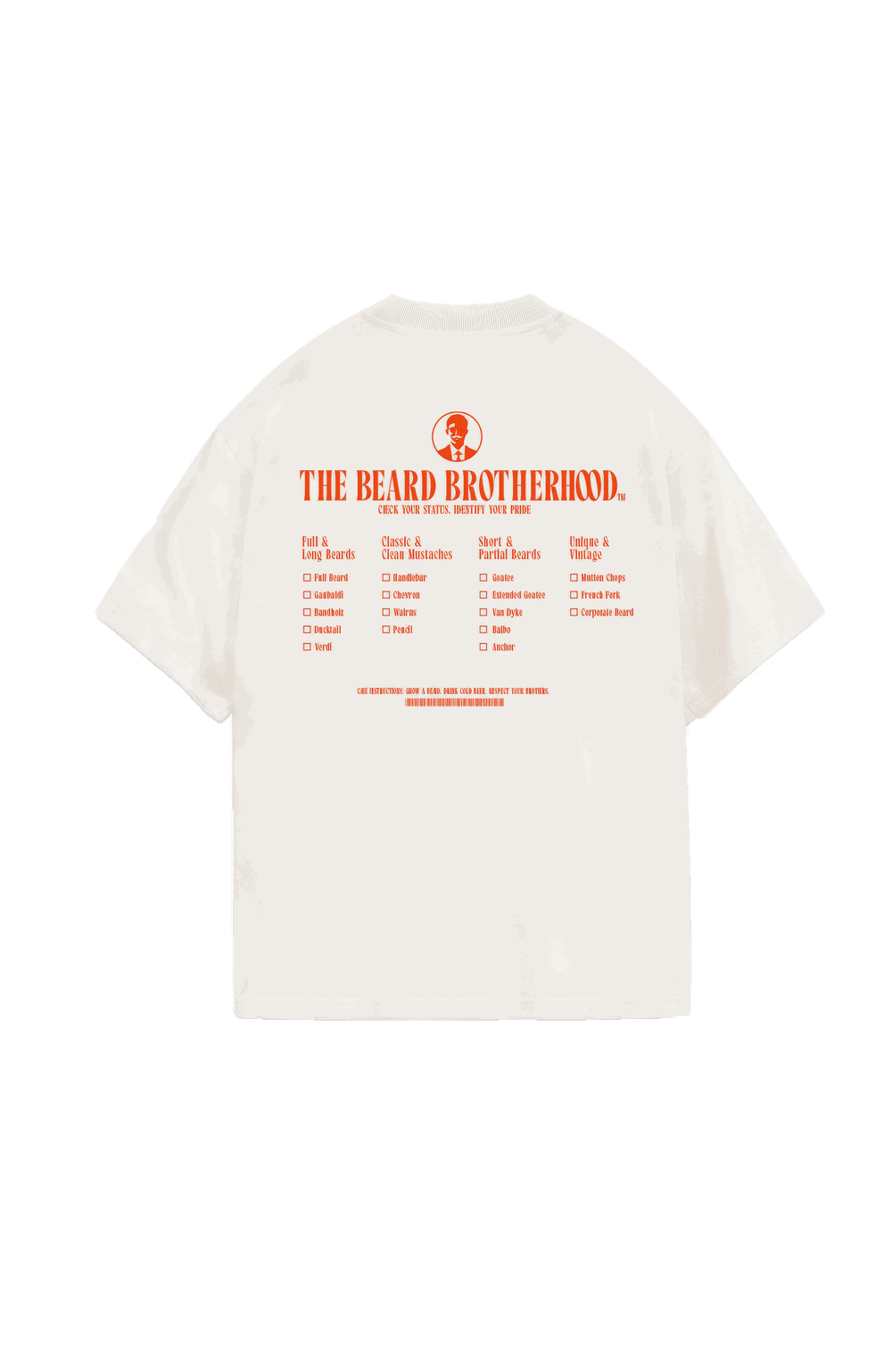 B.BRTHR UNIFORM BEARD TYPE TEE WHITE — back